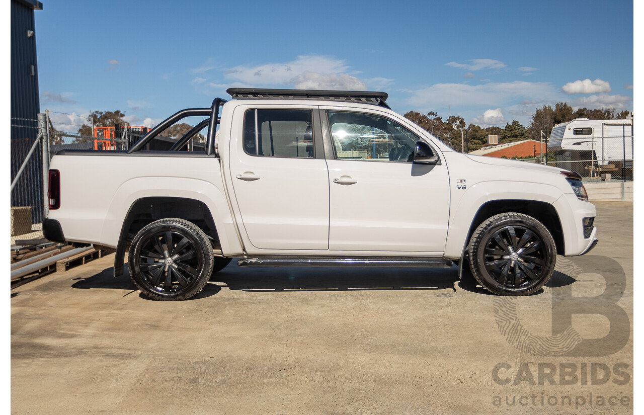 03/2020 Volkswagen Amarok TDI580 Highline Black 4Motion (4x4) 2H MY20 Dual Cab Utility Candy White Turbo Diesel 3.0L