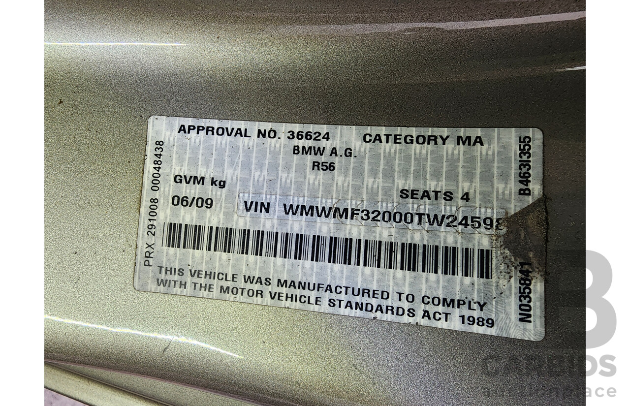 06/2009 Mini Cooper  R56 2d Hatchback Silver 1.6L