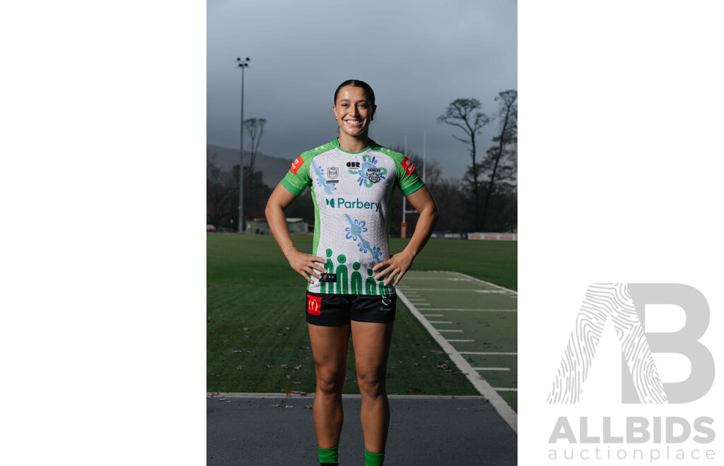 11. Jordyn Preston - Match Worn and Signed NRLW Canberra Raiders 2026 Indigenous Round Jersey - Round 7 v Knights - Proceeds towards the Raiders Foundation