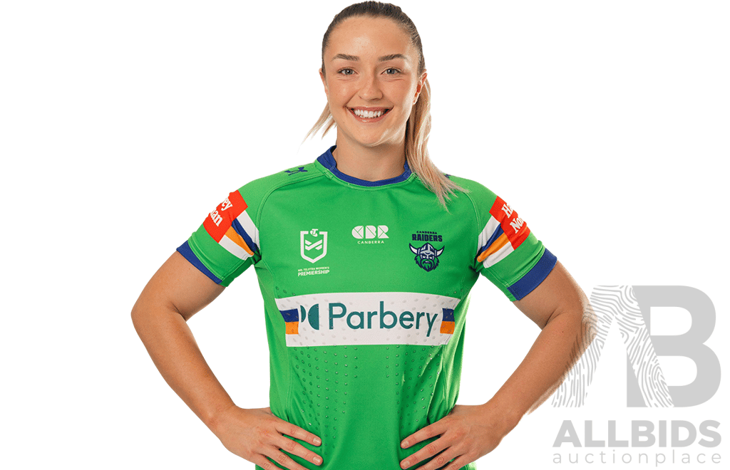 12. Charlotte Basham - Match Worn and Signed NRLW Canberra Raiders 2026 Indigenous Round Jersey - Round 7 v Knights - Proceeds towards the Raiders Foundation