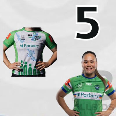 5. Mackenzie Wiki - Match Worn and Signed NRLW Canberra Raiders 2026 Indigenous Round Jersey - Round 7 v Knights - Proceeds towards the Raiders Foundation