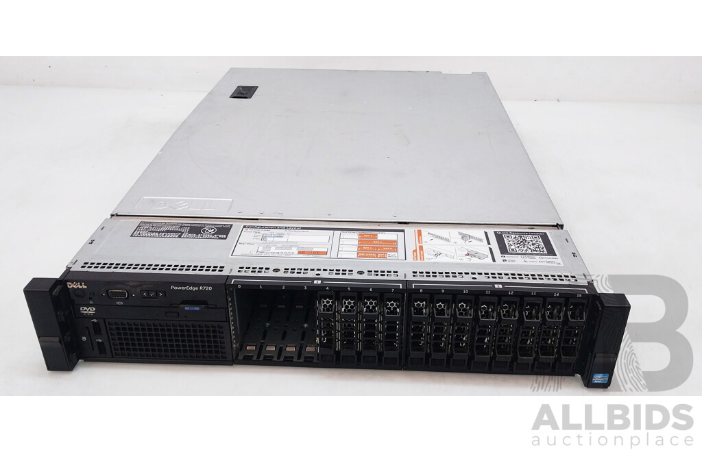 Dell PowerEdge R720 Dual Intel Xeon (E5-2630 V2) 2.60GHz-3.10GHz 6-Core CPU 2RU Server W/ 32GB DDR3