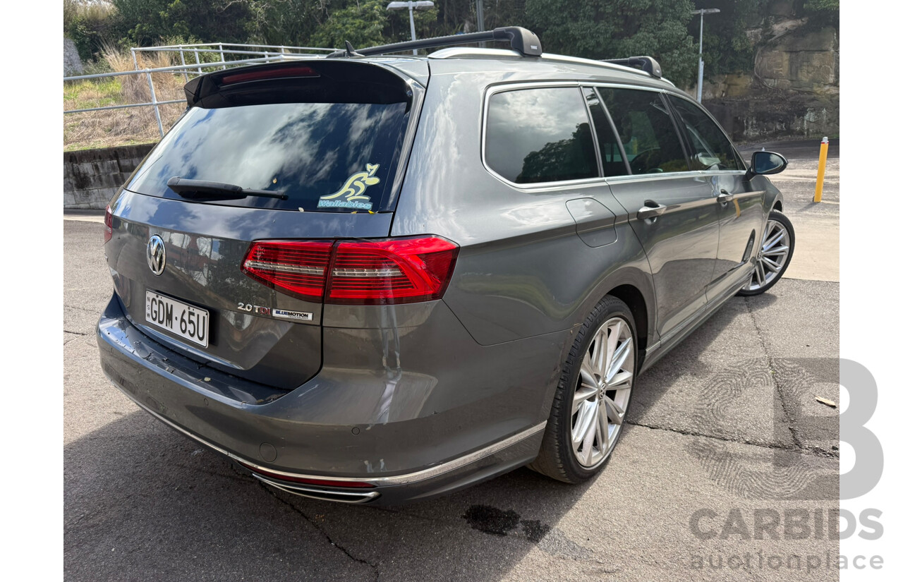 11/2015 Volkswagen Passat 140 TDI HIGHLINE FWD 3C MY16 4D Wagon Grey Turbo Diesel 2.0L