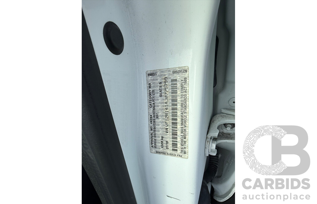 07/2018 Renault Captur INTENS FWD J87 MY18 4D Wagon White 1.2L