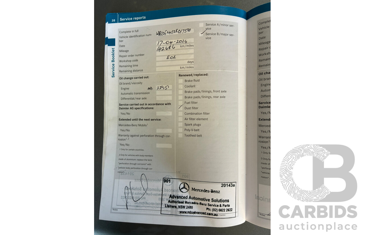 10/2014 Mercedes-Benz C200 205 4d Sedan Silver Turbo 2.0L