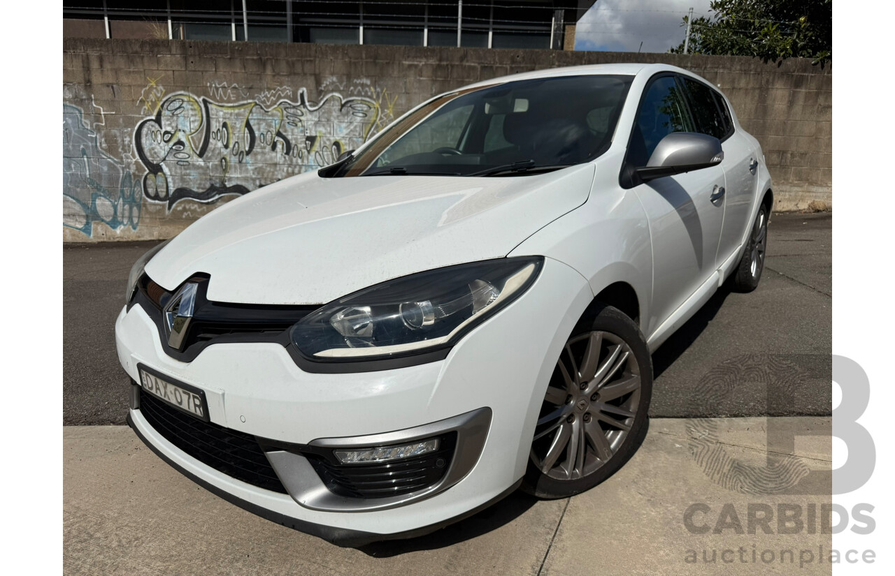 04/2015 Renault Megane GT-LINE PREMIUM FWD B95 MY14 5D Hatchback White Turbo Diesel 1.5L