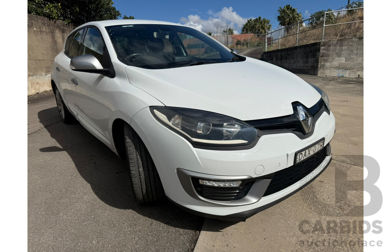04/2015 Renault Megane GT-LINE PREMIUM FWD B95 MY14 5D Hatchback White Turbo Diesel 1.5L