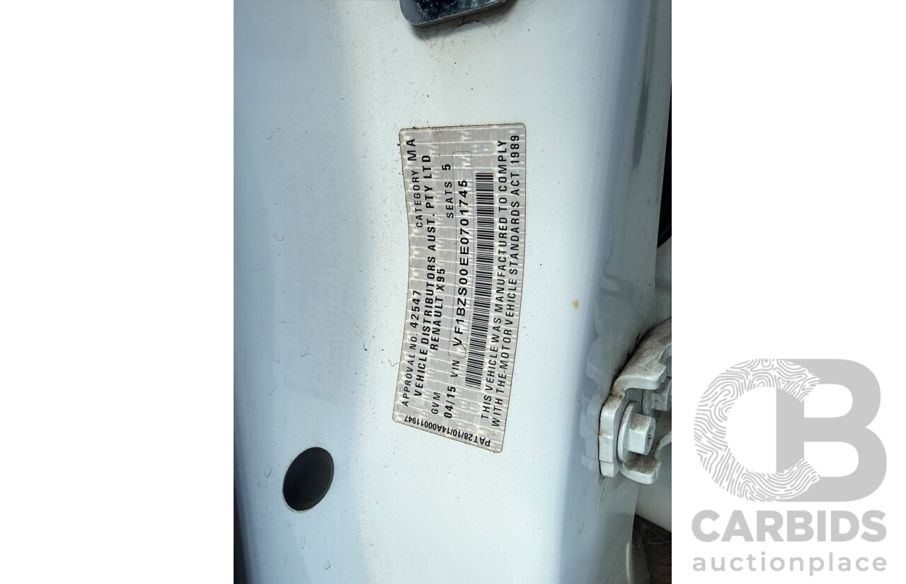 04/2015 Renault Megane GT-LINE PREMIUM FWD B95 MY14 5D Hatchback White Turbo Diesel 1.5L