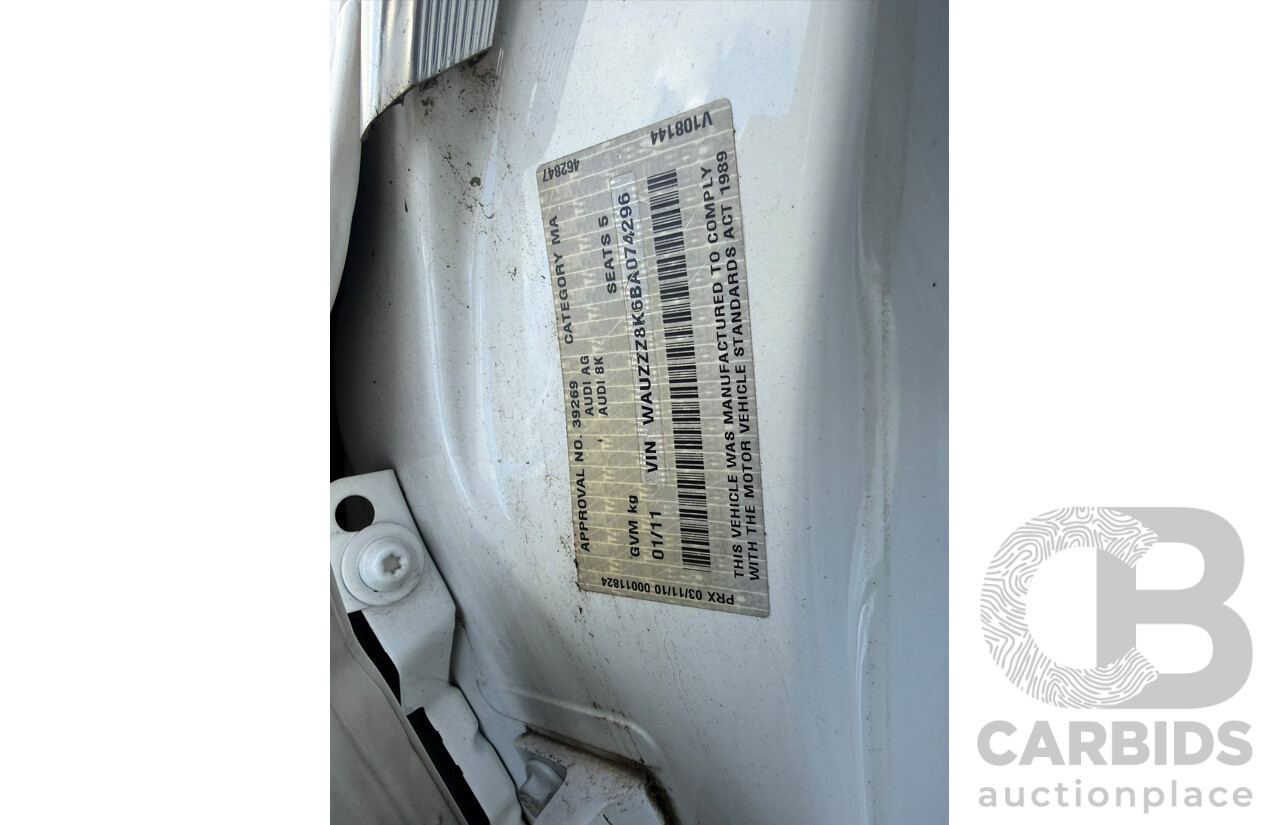 01/2011 Audi A4 2.7 TDI FWD B8 (8K) MY11 4D Sedan White Turbo Diesel 2.7L