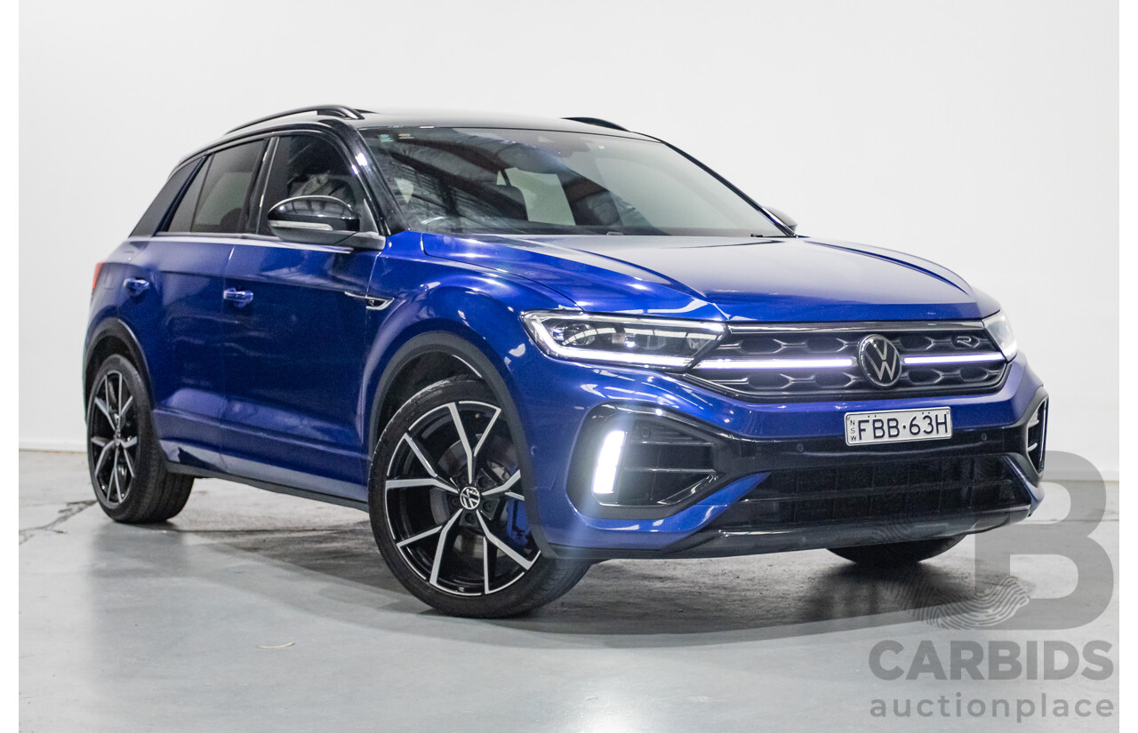 6/2023 Volkswagen T-Roc R (AWD) D1 MY23 4d Wagon Lapiz Blue Metallic Turbo 2.0L