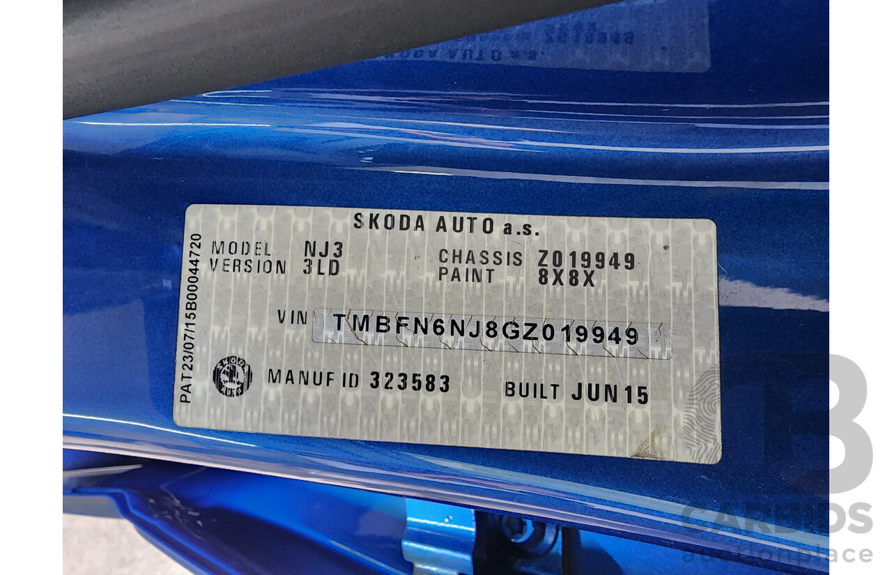 08/2015 Skoda Fabia 81 TSI NJ 5d Hatchback Blue 1.2L