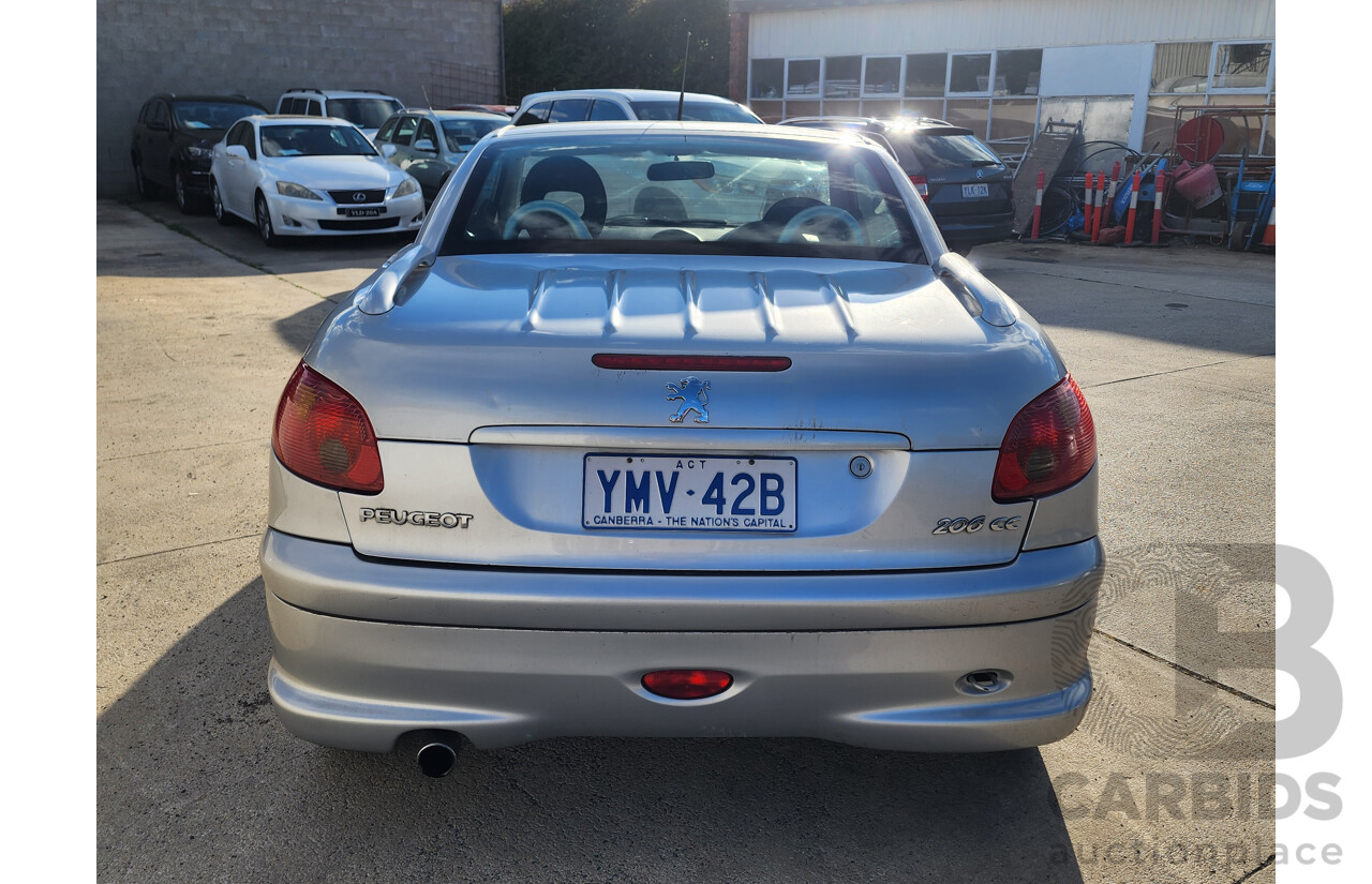 01/2007 Peugeot 206 CC 2d Cabriolet Silver 1.6L