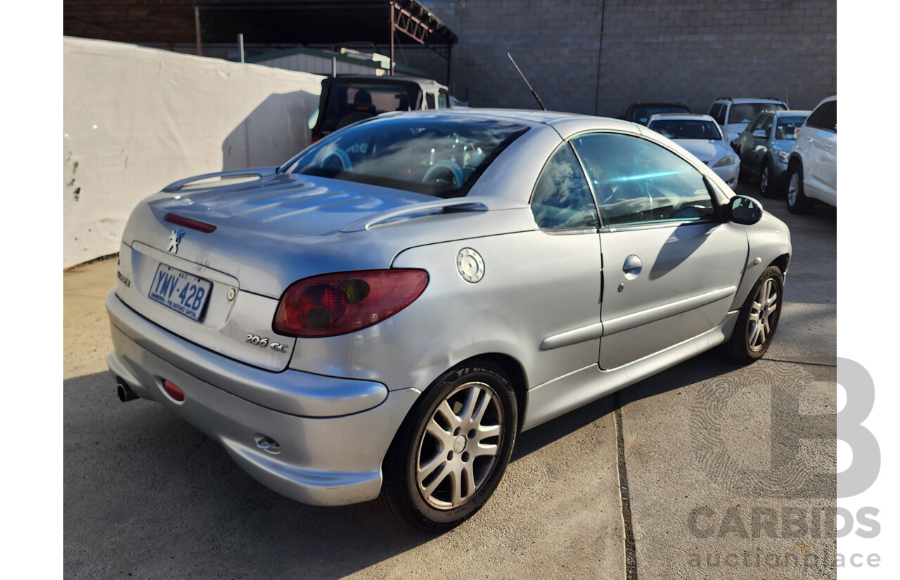 01/2007 Peugeot 206 CC 2d Cabriolet Silver 1.6L