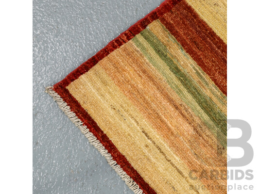 Hand Knotted Striped Gabbeh Rug