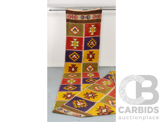 Extra Long Hand Knotted Kilim Runner Rug