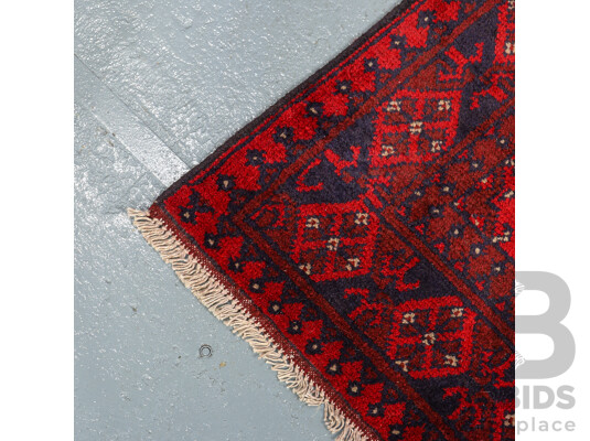 Hand Knotted Afghan Bokhara Runner Rug