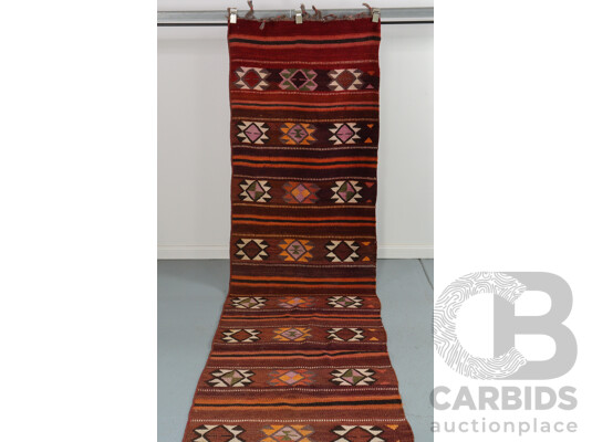 Hand Knotted Afghan Kilim Runner Rug