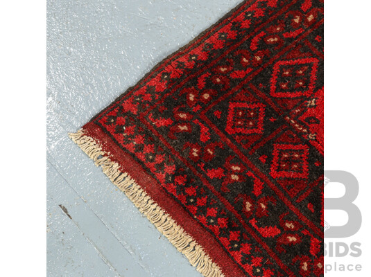 Hand Knotted Afghan Bokhara Runner Rug