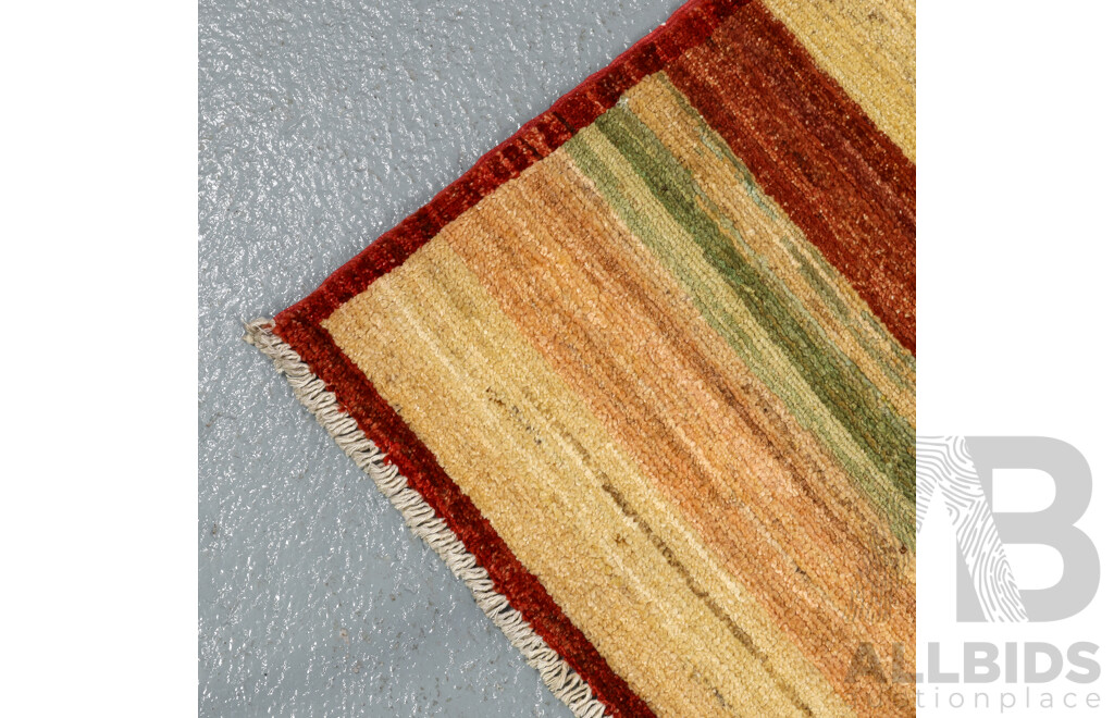 Hand Knotted Striped Gabbeh Rug