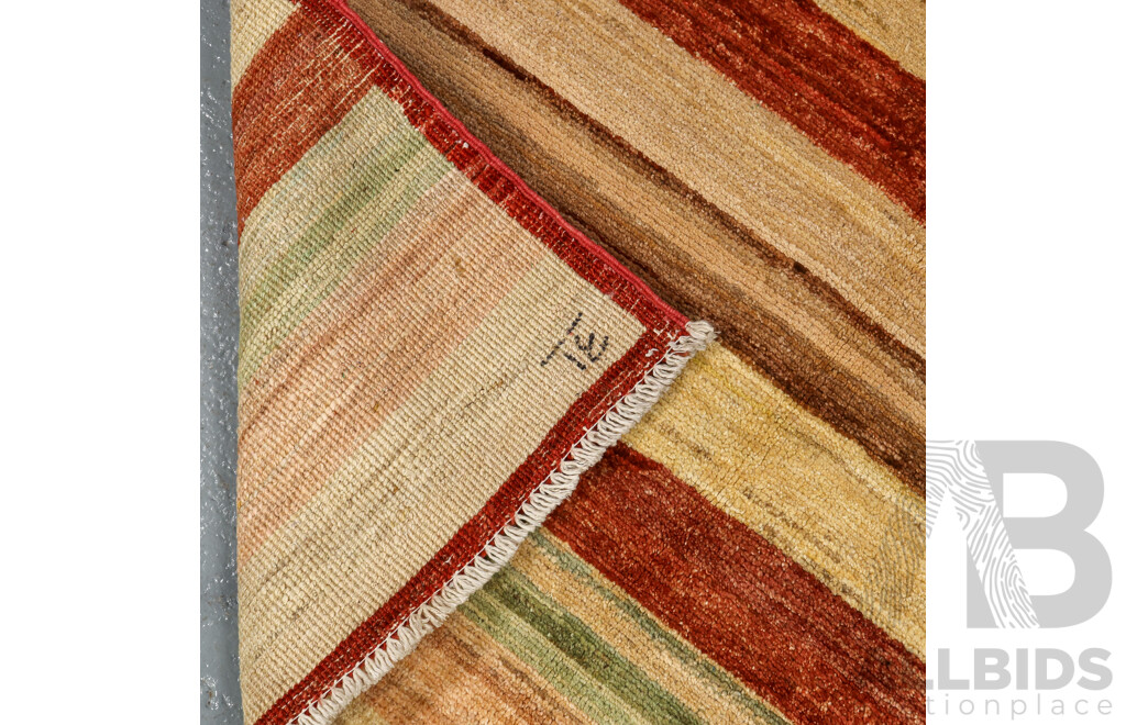 Hand Knotted Striped Gabbeh Rug