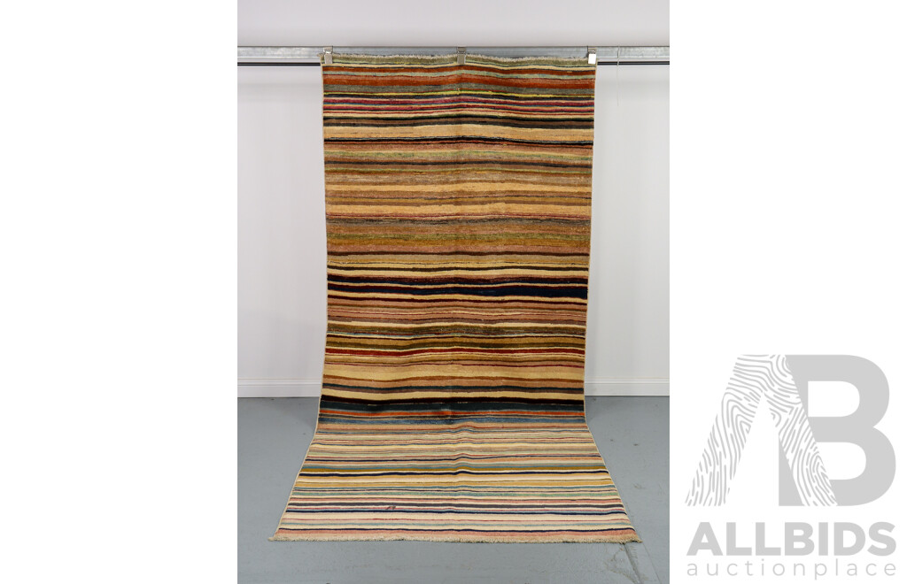 Hand Knotted Striped Scandinavian Rug