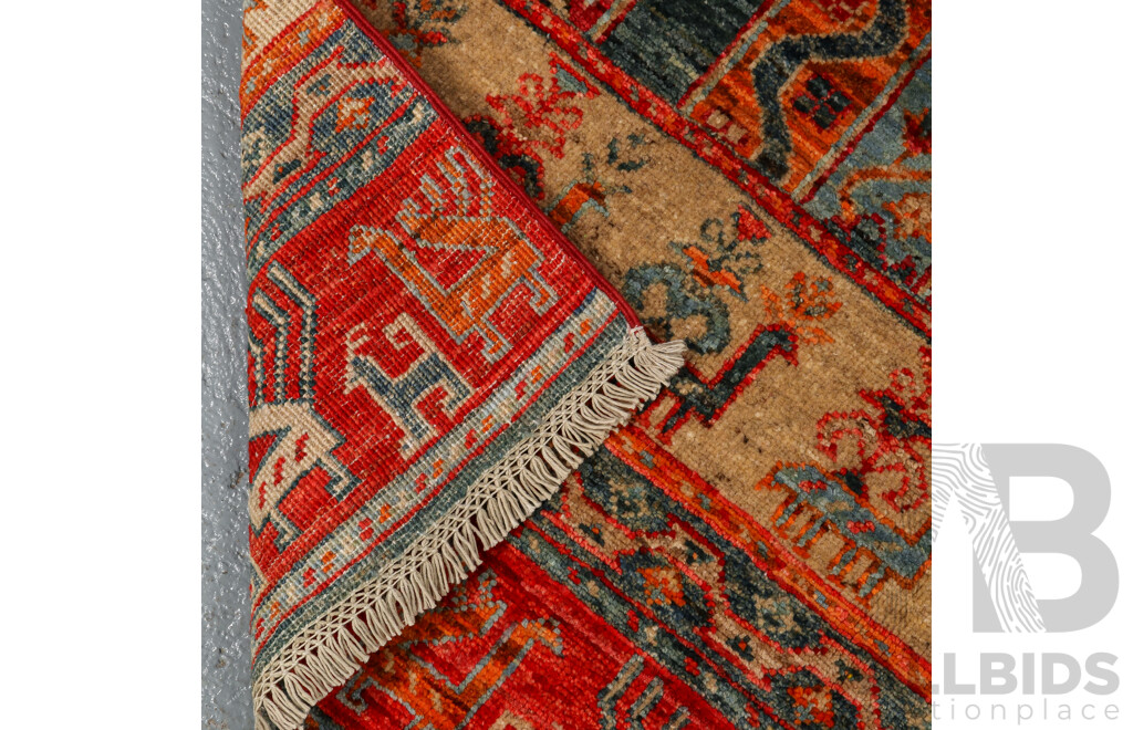 Hand Knotted Pictorial Turkish Tribal Rug