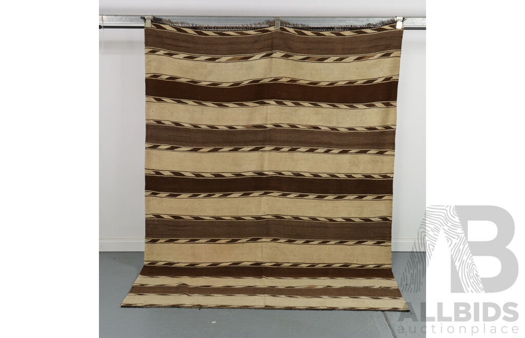 Hand Knotted Striped Kilim Rug