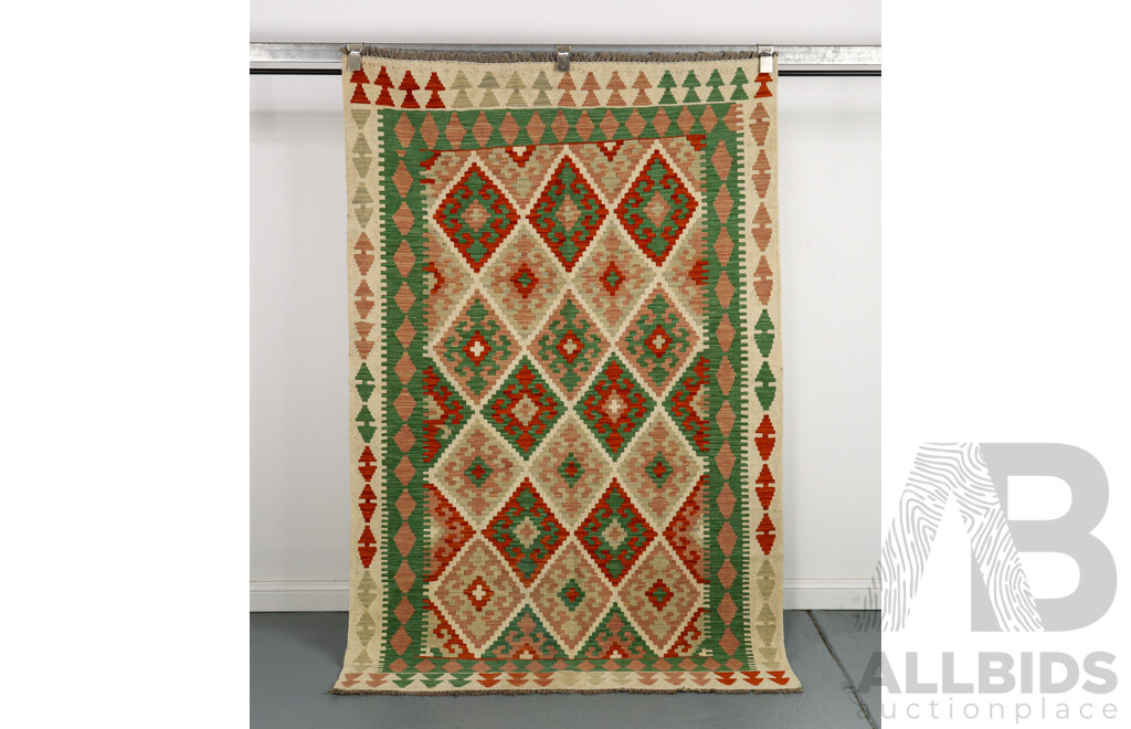Hand Knotted Afghan Maimana Kilim Rug