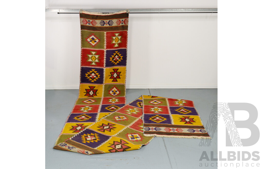 Extra Long Hand Knotted Kilim Runner Rug