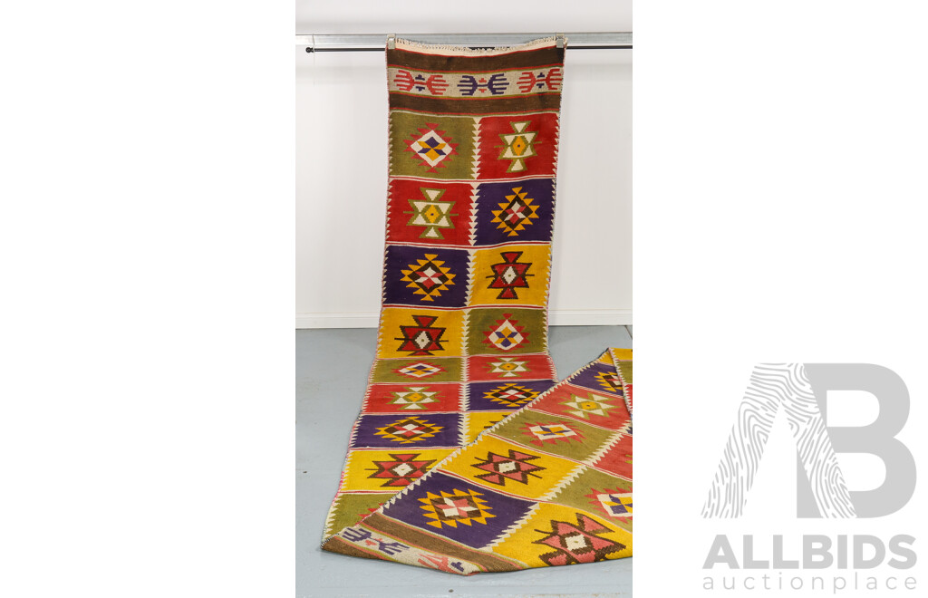 Extra Long Hand Knotted Kilim Runner Rug