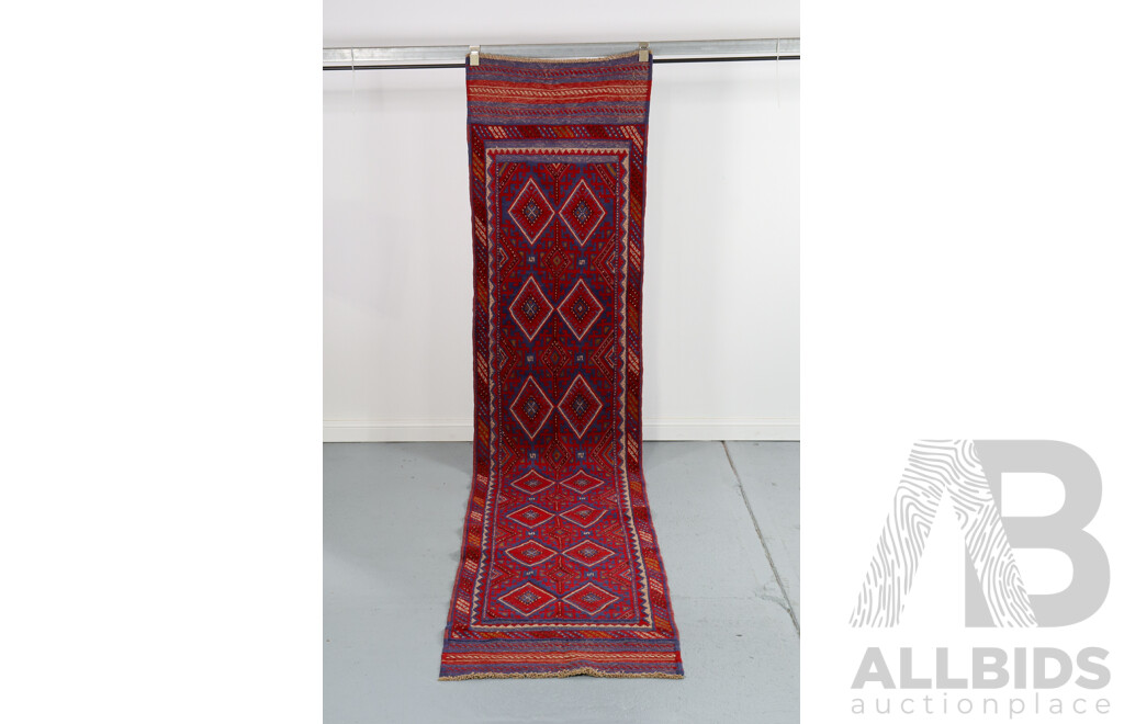 Hand Knotted Persian Meshwani Runner Rug