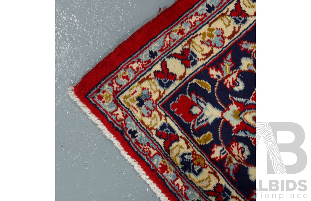Large Hand Knotted Persian Kashan Rug