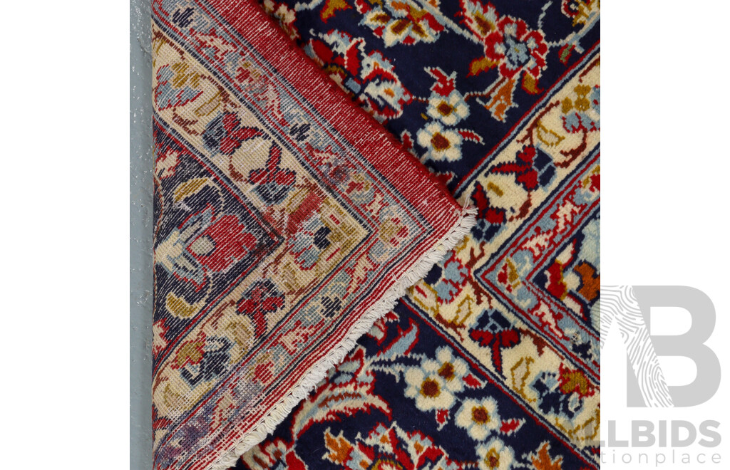 Large Hand Knotted Persian Kashan Rug