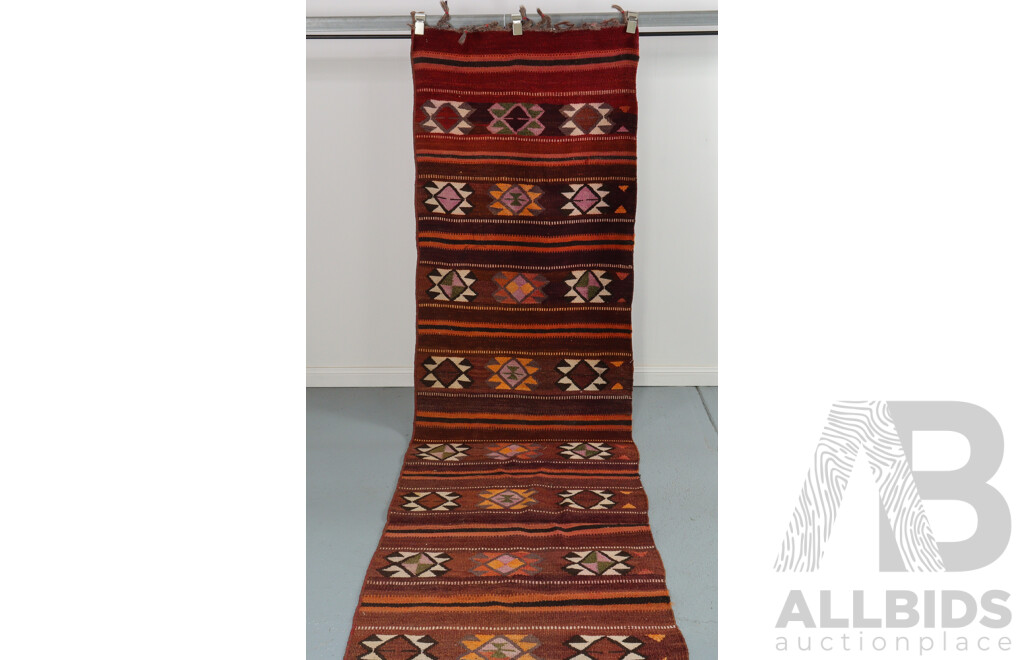 Hand Knotted Afghan Kilim Runner Rug
