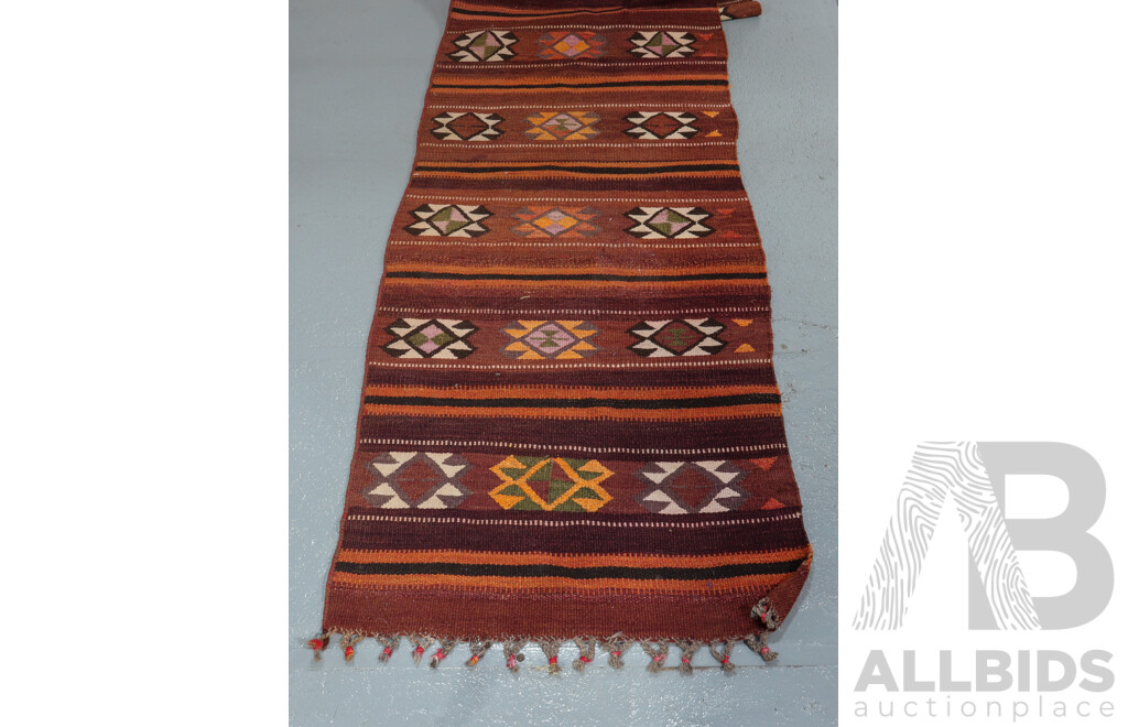 Hand Knotted Afghan Kilim Runner Rug