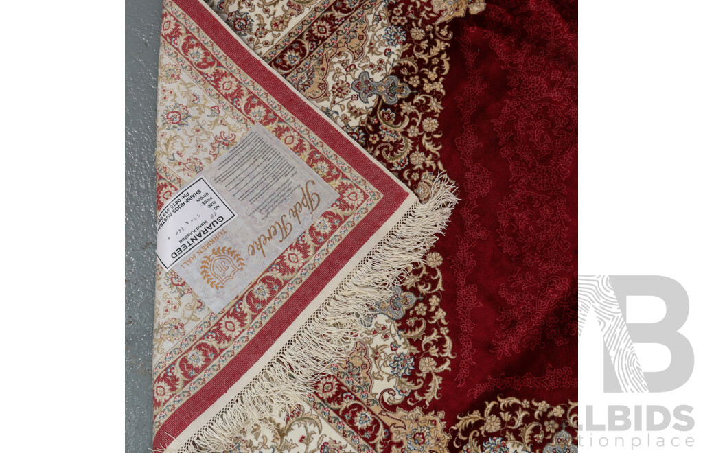 Hand Knotted Turkman Hali Turkish Bamboo Silk Rug
