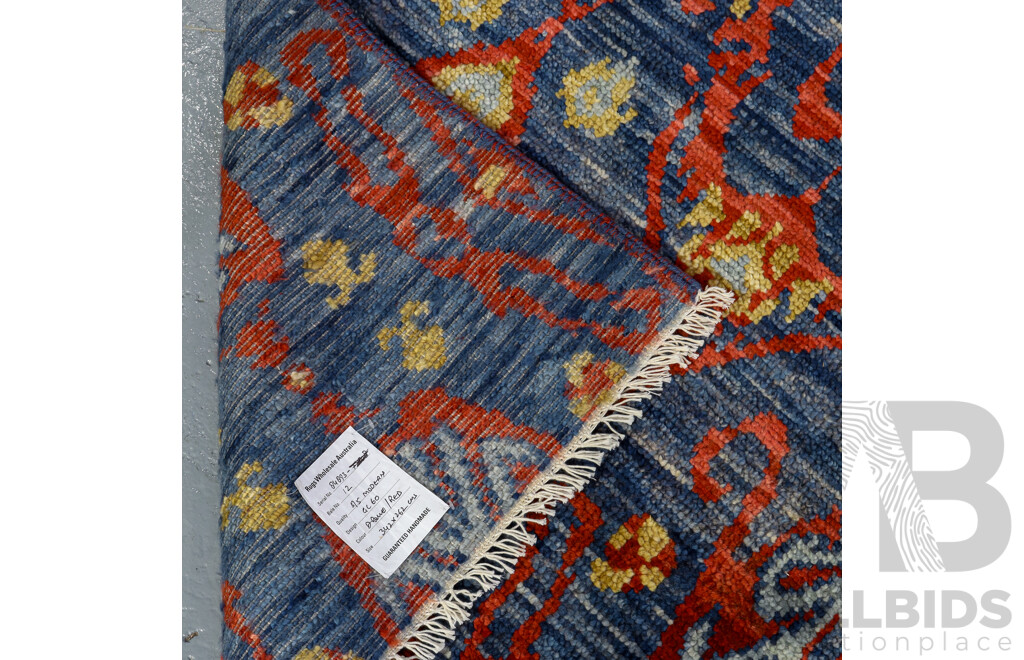 Large Hand Knotted Wool Rug