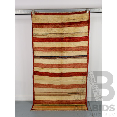 Hand Knotted Striped Gabbeh Rug