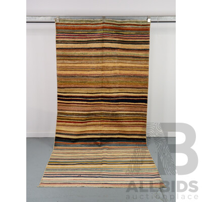 Hand Knotted Striped Scandinavian Rug