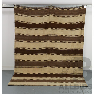 Hand Knotted Striped Kilim Rug