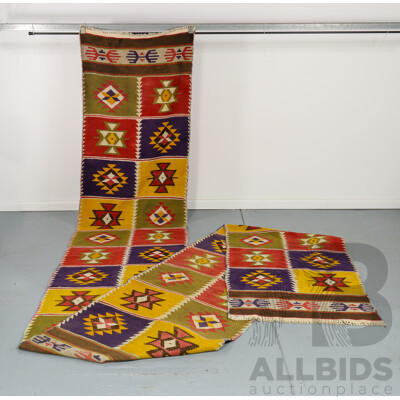 Extra Long Hand Knotted Kilim Runner Rug