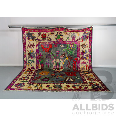 Large Hand Knotted Vaughn Wool Rug
