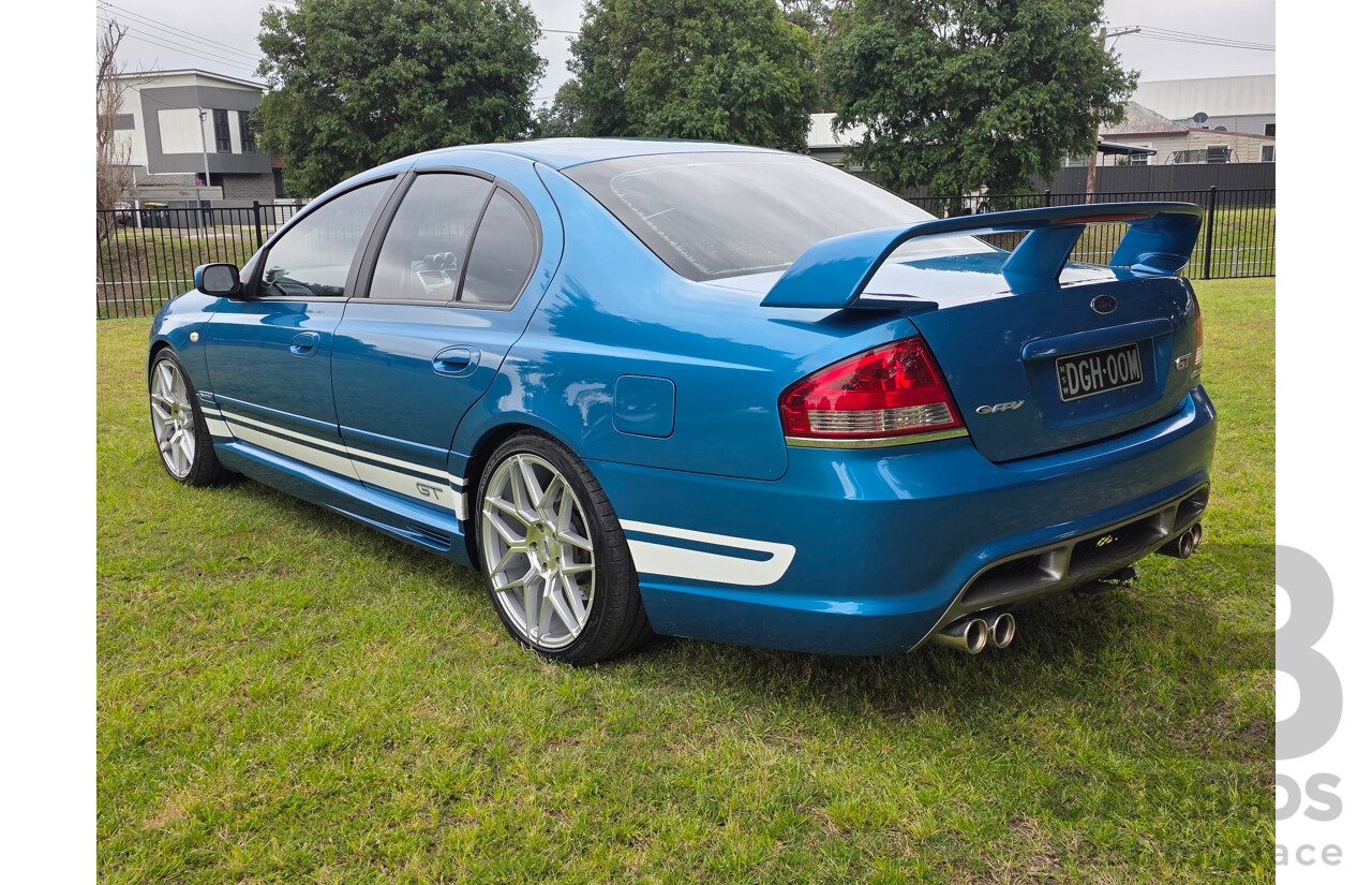 11/2006 Ford FPV GT (RWD) BF MKII Build No. 0072 4d Sedan Neo Blue Boss 290 V8 5.4L