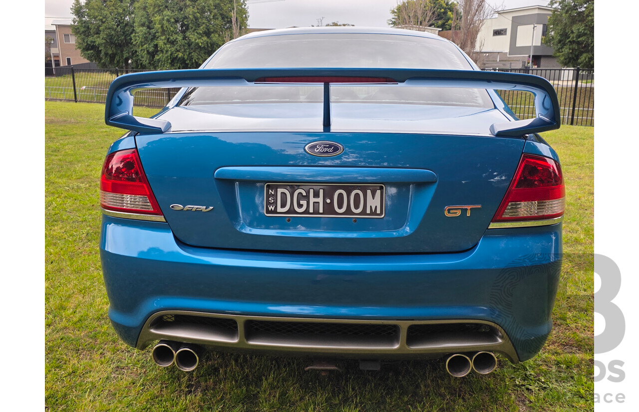 11/2006 Ford FPV GT (RWD) BF MKII Build No. 0072 4d Sedan Neo Blue Boss 290 V8 5.4L