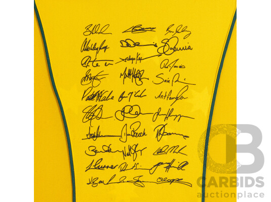 Framed Singed Qantas Wallabies Test Jersey