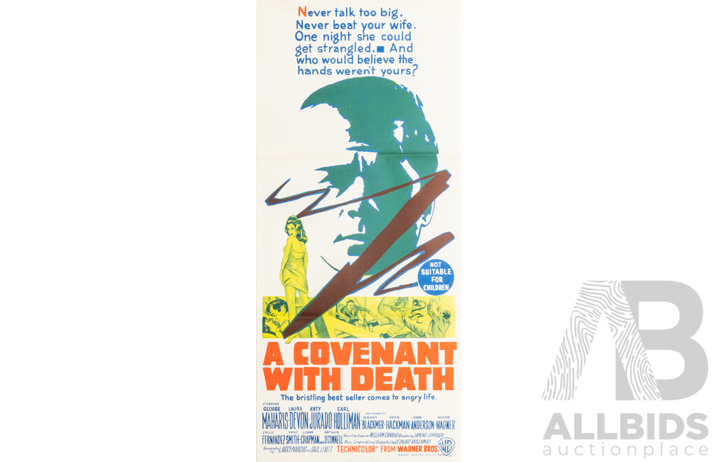 Vintage 'A Covenant with Death' Daybill Poster (Robert Burton Lithographic Print)
