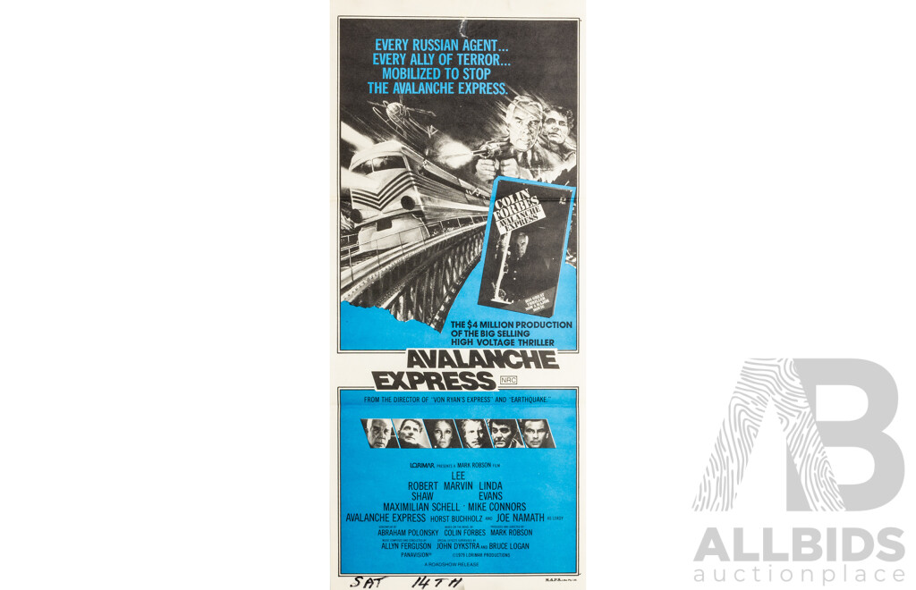 Avalanche Express (1979), Original Australian Daybill Cinema Poster, M.A.P.S. Litho Pty. Ltd.