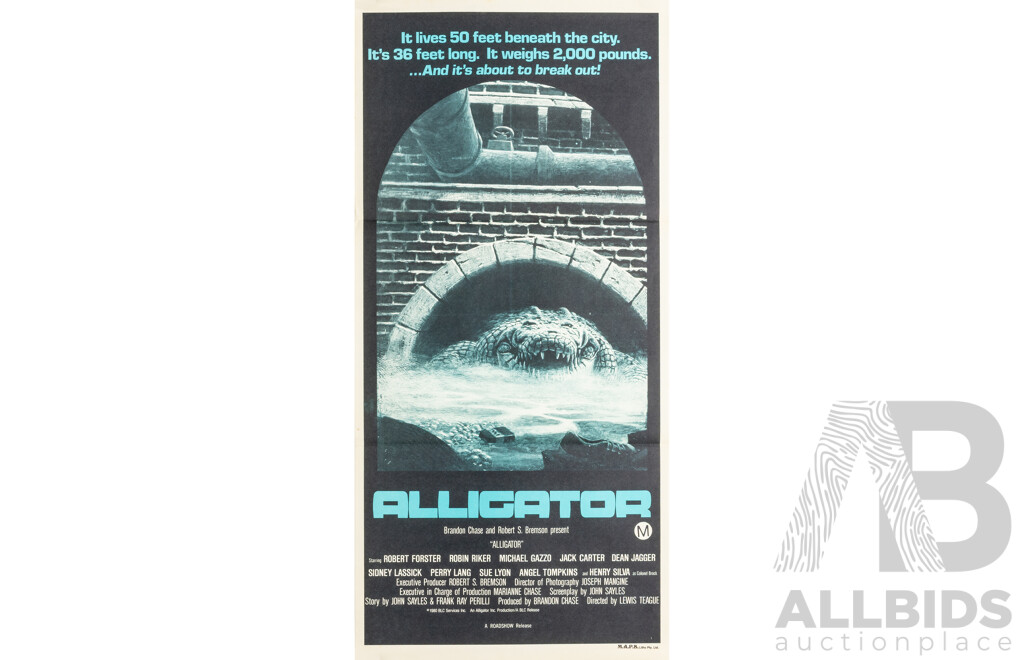 Alligator (1980), Original Australian Daybill Cinema Poster