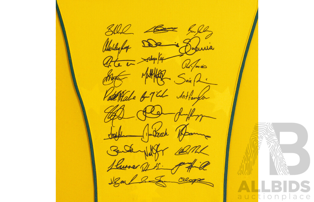 Framed Singed Qantas Wallabies Test Jersey