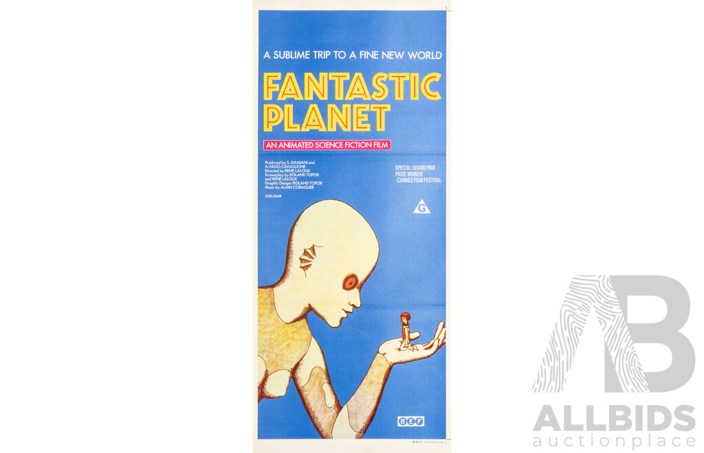Fantastic Planet (1973), Original Australian Daybill Cinema Poster, M.A.P.S. Litho Pty. Ltd.
